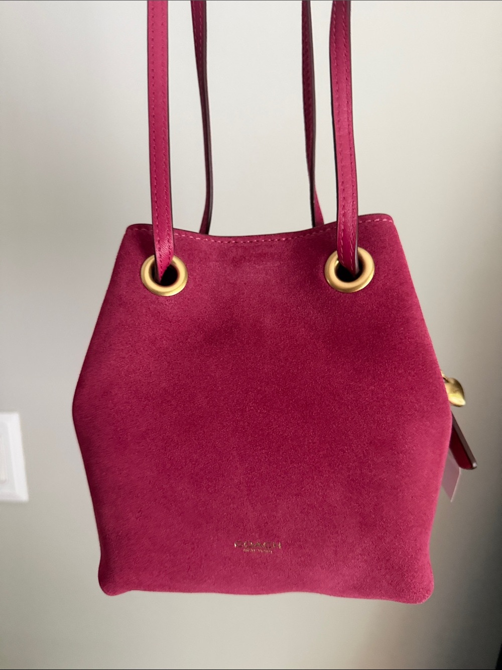 Coach Jade Drawstring Bag in Dark Fuschia